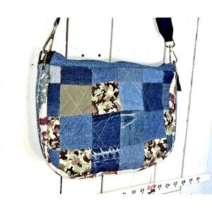 Carla Handmade Upcycled Denim Quilted Bag Eid Jean Pockets (C802-21)